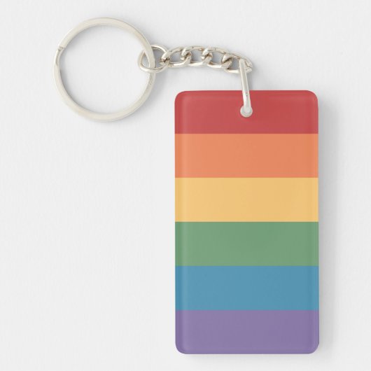 Gay Pride Flag Heathered Sleutelhanger (Voorkant)