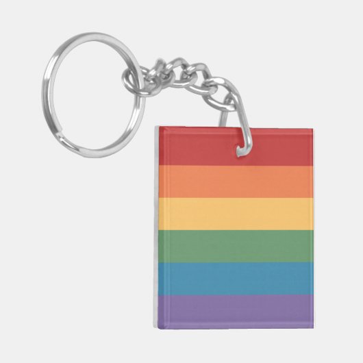 Gay Pride Flag Heathered Sleutelhanger (Voorkant Links)