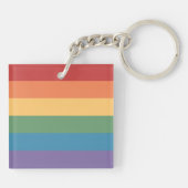 Gay Pride Flag Heathered Sleutelhanger (Achterkant)
