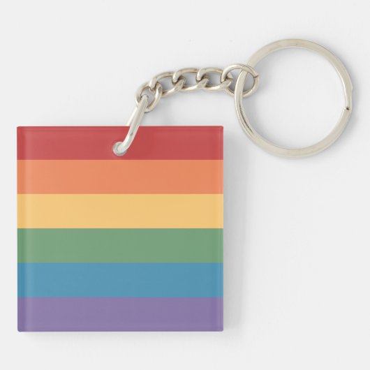 Gay Pride Flag Heathered Sleutelhanger (Achterkant)