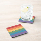 Gay Pride Flag Heathered Square Bier Onderzetter (Rechterzijde)