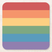 Gay Pride Flag Heathered Square Kartonnen Onderzetters (Voorkant)