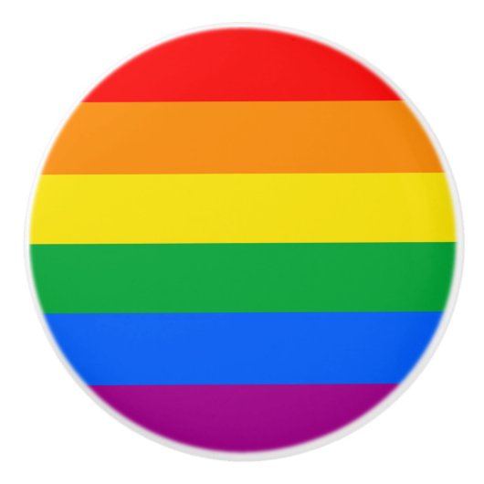 Gay Pride Flag Keramische Knop (Voorkant)