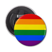 Gay Pride Flag LGBT Button Flesopener (Voorkant)