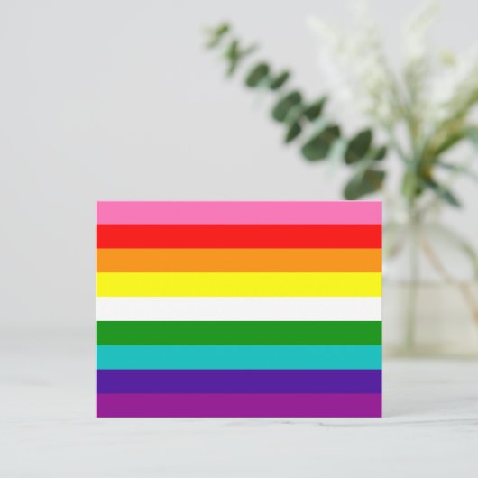 Gay Pride Flag met 9 Stripes Briefkaart (Staand voorkant)