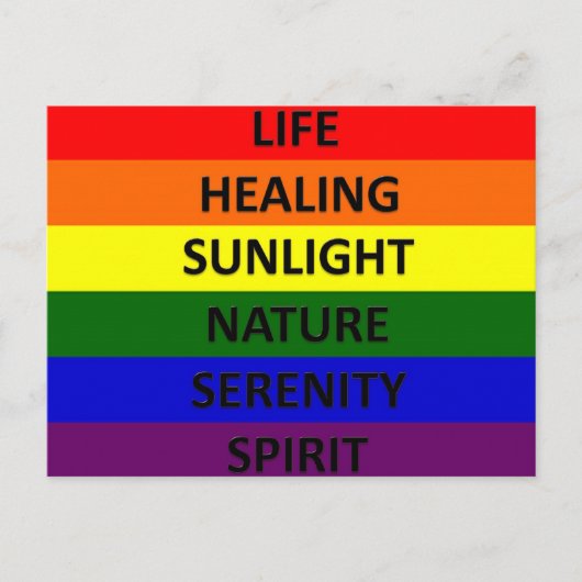 Gay Pride Flag met betekenis Briefkaart (Voorkant)