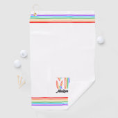 Gay Pride Flag Monogram Golf Towel Golfhanddoek (Insitu)