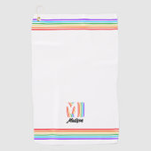 Gay Pride Flag Monogram Golf Towel Golfhanddoek (Voorkant)