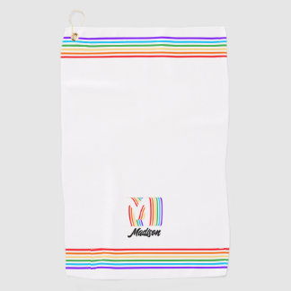 Gay Pride Flag Monogram Golf Towel Golfhanddoek