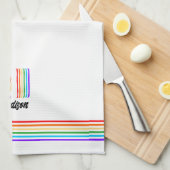 Gay Pride Flag Monogram Kitchen Towel Theedoek (Quarter Fold)