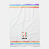 Gay Pride Flag Monogram Kitchen Towel Theedoek (Verticaal)