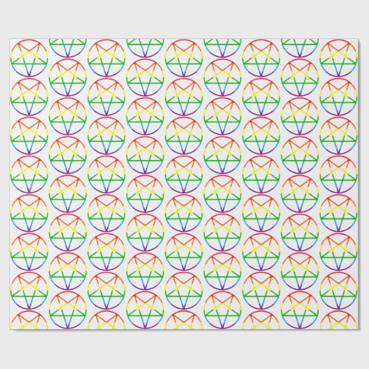gay pride flag pentagram rainbow cadeaupapier (Vlak)