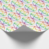 gay pride flag pentagram rainbow cadeaupapier (Hoek)