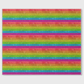 Gay Pride Flag Rainbow Glitter Stripes LGBTQIA Cadeaupapier (Vlak)