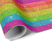 Gay Pride Flag Rainbow Glitter Stripes LGBTQIA Cadeaupapier (Rol Hoek)