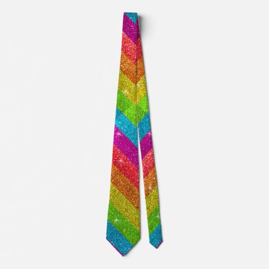 Gay Pride Flag Regenboog Glitter Stripes LGBT Love Stropdas (Voorkant)