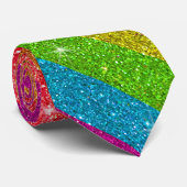 Gay Pride Flag Regenboog Glitter Stripes LGBT Love Stropdas (Opgerold)