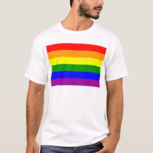 Gay Pride Flag/Regenboogvlag T-shirt (Voorkant)