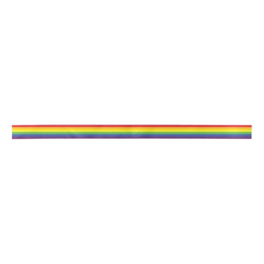 Gay Pride Flag Ribbon Satijnen Lint (Voorkant)