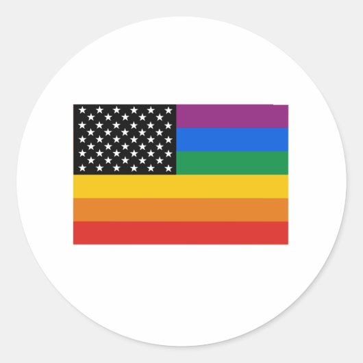 Gay Pride Flag Ronde Sticker (Voorkant)