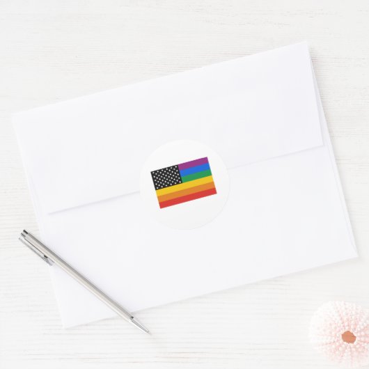 Gay Pride Flag Ronde Sticker (Envelop)