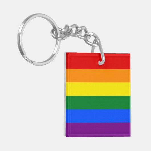 Gay Pride Flag Sleutelhanger (Voorkant Links)