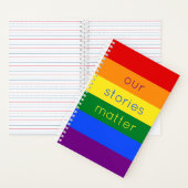 Gay Pride Flag Slogan Schattigee Regenboog Strepen Notitieboek (Binnen)