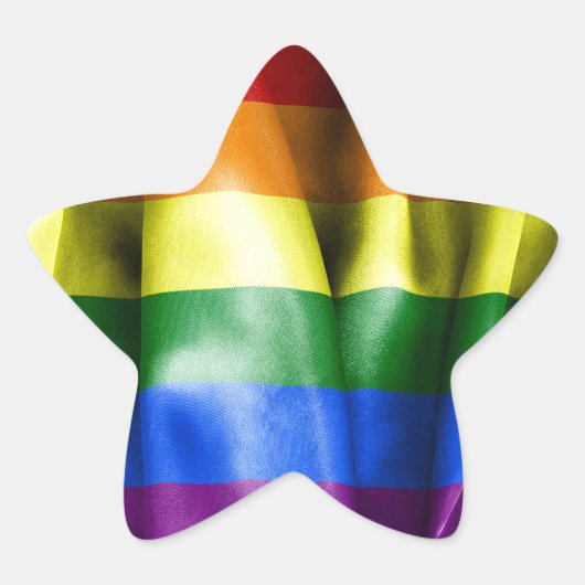 Gay Pride Flag Star Shaped Sticker (Voorkant)