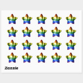 Gay Pride Flag Star Shaped Sticker (Vel)