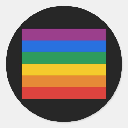 Gay Pride Flag T-shirt Ronde Sticker (Voorkant)