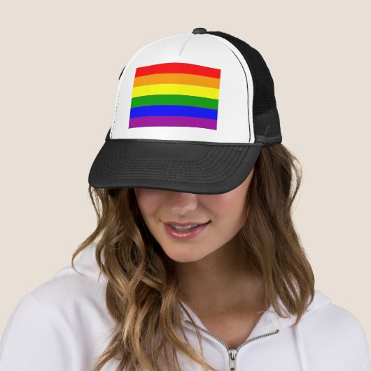 Gay Pride Flag Trucker Pet (In situ)