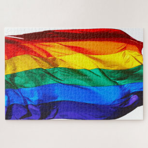 Gay Pride Flag van SlipperyJoe blaast de kleurendr Legpuzzel