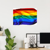 Gay Pride Flag van SlipperyJoe blaast de kleurendr Poster (Thuiskantoor)