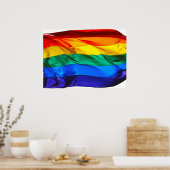 Gay Pride Flag van SlipperyJoe blaast de kleurendr Poster (Keuken)