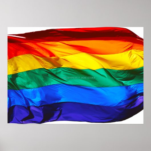 Gay Pride Flag van SlipperyJoe blaast de kleurendr Poster (Voorkant)