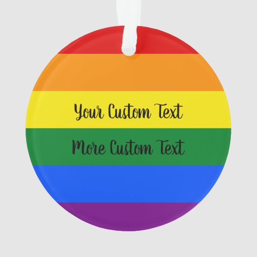 Gay Pride flag with text Ornament (achterkant)