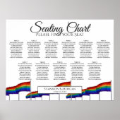 Gay Pride Flags 11 Tabel Wedding Seating Chart Poster (Voorkant)