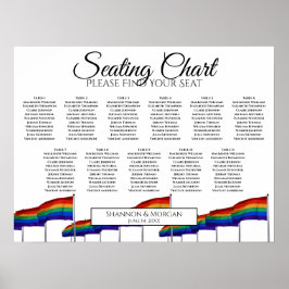 Gay Pride Flags 11 Tabel Wedding Seating Chart Poster