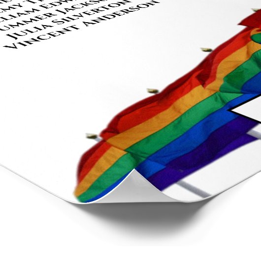 Gay Pride Flags 4 Table Wedding Seding Chart Poster (Hoek)