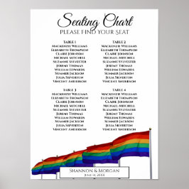Gay Pride Flags 4 Table Wedding Seding Chart Poster