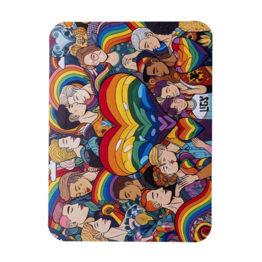 Gay Pride flexibele magneet (Verticaal)