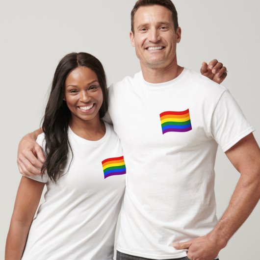 Gay Pride Flying Rainbow Flag LGBT LGBTQ+ T-shirt