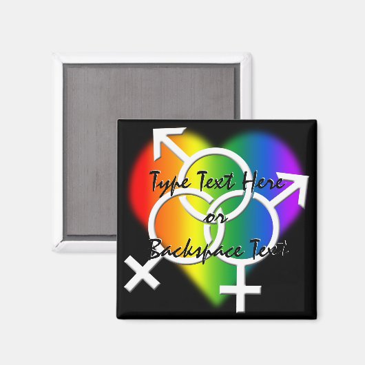 Gay Pride Fridge Magnet Custom Rainbow Love Magnet (Voorkant / Achterkant)