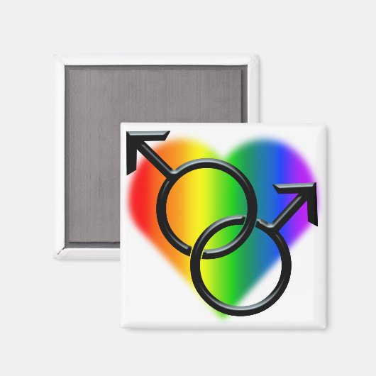 Gay Pride Fridge Magnets Mannen Rainbow Love Magne Magneet (Voorkant / Achterkant)