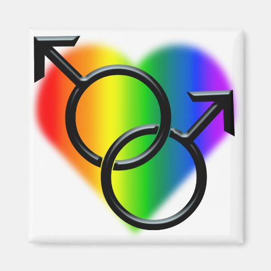 Gay Pride Fridge Magnets Mannen Rainbow Love Magne Magneet (Voorkant)