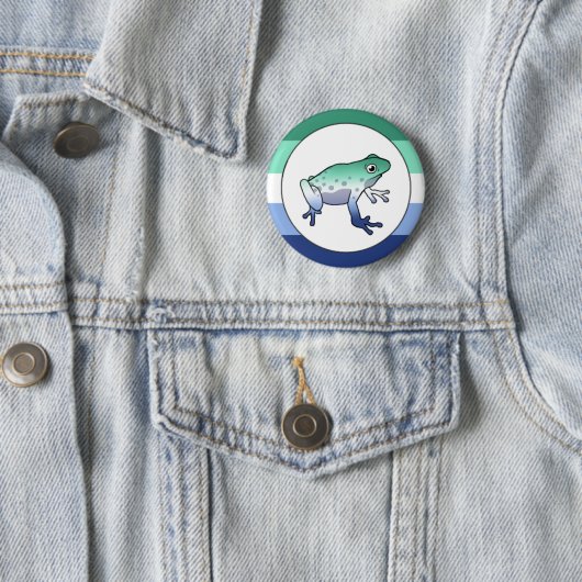 Gay Pride Frog Pin Ronde Button 5,7 Cm (In situ)