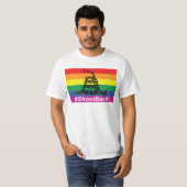 Gay Pride Gadsen Rattlesnake Flag Shoot Terug T-shirt (Voorkant volledig)