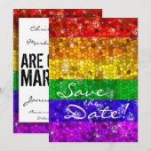 Gay Pride Gay Gay Pride van het huwelijk tussen ri Save The Date (Voorkant / Achterkant)
