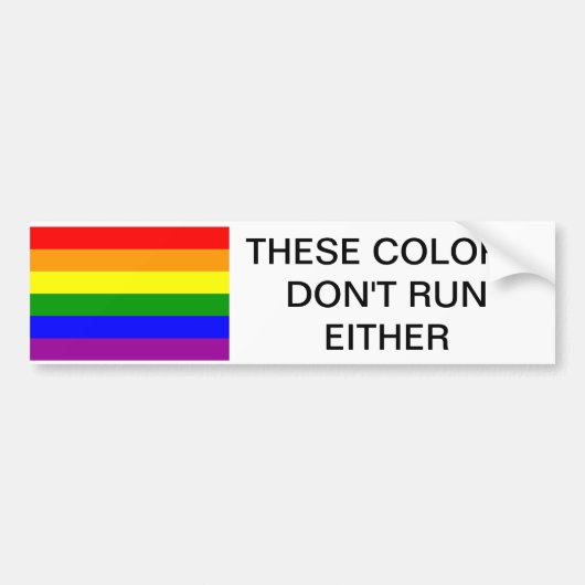 GAY PRIDE, GAY, PRIDE, BUMPERSTICKER, PRIDE FLAG BUMPERSTICKER (Voorkant)