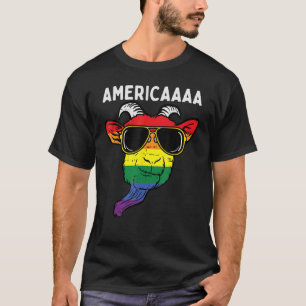 Gay Pride Geit Amerika Regenboog Vlag LGBT Mannen T-shirt